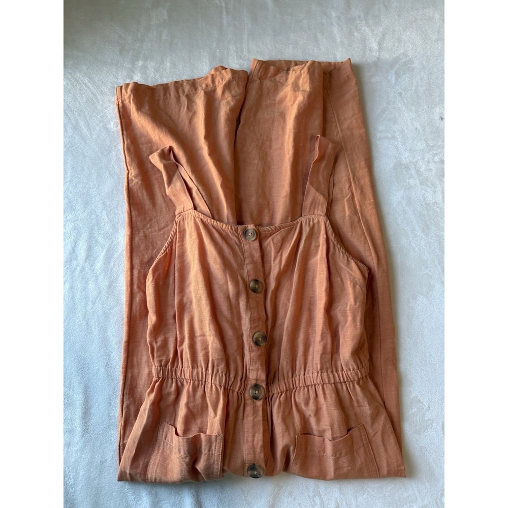 Lauren Conrad Women's Orange Jumpsuit Button Up Front Size Small